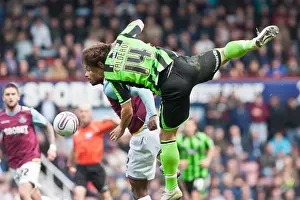 Defensive Battle: Inigo Calderon's Header in West Ham Utd vs. Brighton & Hove Albion, Npower Championship, 2012