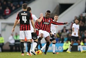 Images Dated 6th December 2014: Derby vs Brighton: Intense Moment between Rohan Ince and Opponent in Championship Clash