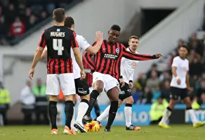 Derby County 06DEC14 Prints: Derby vs Brighton: Intense Moment between Rohan Ince and Opponent in Championship Clash (December 2014)