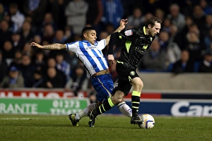 Leeds United - 02-11-2012 Prints: Determined Tackle: Liam Bridcutt vs Leeds United in Brighton & Hove Albion's Npower Championship Clash (Nov 2)