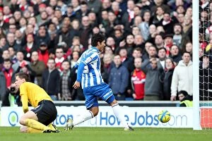 Images Dated 26th January 2013: Disallowed Goal: Leonardo Ulloa vs. Arsenal, FA Cup 2013 (Brighton & Hove Albion - Arsenal)