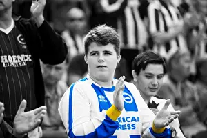 Crowd Shots At The Amex - 2013-14 Prints: Electric Atmosphere: Brighton & Hove Albion Fans in Full Force at the Amex Stadium (Derby County)