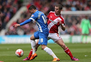 Middlesbrough 02MAY15 Prints: Forster-Caskey Battles for Possession: Brighton vs