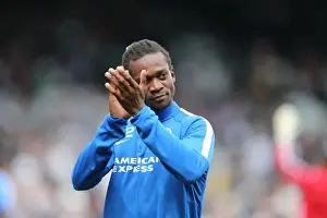 Gaetan Bong in Action: Fulham vs. Brighton and Hove Albion, Sky Bet Championship 2015 - Brighton Defender Faces Off Against Fulham