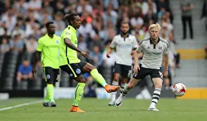 Gaetan Bong in Action: Fulham vs. Brighton and Hove Albion, Sky Bet Championship 2015 - Defender's Determined Performance
