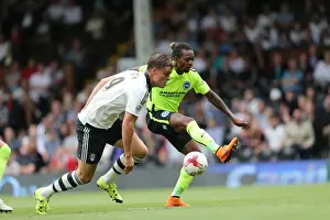 Full Back Prints: Gaetan Bong in Action: Fulham vs. Brighton and Hove Albion, Sky Bet Championship 2015
