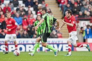 Images Dated 28th April 2012: Gary Dicker in Action: Barnsley vs. Brighton & Hove Albion, Npower Championship 2012