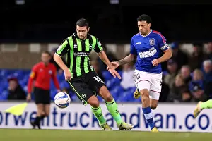 Ipswich Town - 01-01-2013 Prints: Gary Dicker: Intense Moment at Ipswich as Brighton & Hove Albion Take on Blackburn
