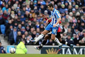 2013 Prints: Gary Dicker Wins Possession: Brighton & Hove Albion vs Huddersfield Town