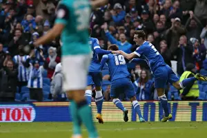 Blackburn Rovers 08NOV14 Prints: Gary Gardner Scores and Celebrates: Brighton and Hove Albion vs