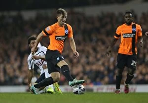 Images Dated 29th October 2014: Gary Gardner Stands Firm Against Tottenham in Intense Capital One Cup Showdown, October 2014