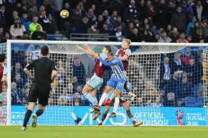 Burnley 16DEC17 Prints: Glenn Murray Battles for Aerial Supremacy: Brighton & Hove Albion vs Burnley (16DEC17)