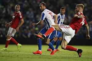 Glenn Murray Scores the Second Goal: Brighton & Hove Albion Leads Nottingham Forest 2-0 in EFL Sky Bet Championship (12AUG16)