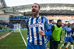 Swansea City 24FEB18 Prints: Glenn Murray Scores Second Goal: Brighton & Hove Albion Leads Swansea City 2-0 (24FEB18)