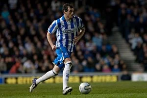 Images Dated 10th April 2012: Gordon Greer of Brighton & Hove Albion in Action Against Reading, April 10, 2012