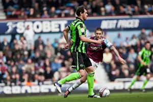 West Ham United - 14-04-2012 Prints: Gordon Greer of Brighton & Hove Albion in Action Against West Ham United, April 14, 2012