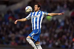 Gordon Greer Chests the Ball in Brighton & Hove Albion vs Bolton Wanderers, 2012