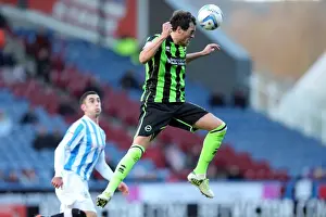 Huddersfield Town - 17-11-2012 Prints: Gordon Greer Clears the Ball for Brighton & Hove Albion against Huddersfield Town