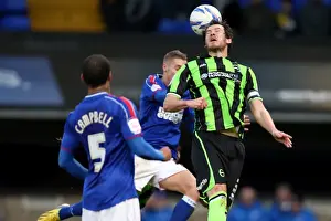 Ipswich Town - 01-01-2013 Prints: Gordon Greer: Heading for Victory - Clearing the Path for Brighton & Hove Albion Against Ipswich Town (January 1)