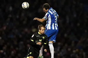 Leeds United - 02-11-2012 Prints: Gordon Greer Wins a Header: Brighton & Hove Albion vs Leeds United