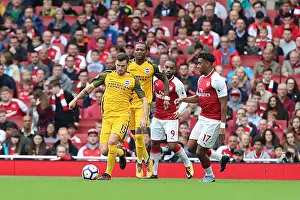 Arsenal 01OCT17 Prints: Gross vs Iwobi: Intense Midfield Battle at Emirates Stadium - Arsenal vs Brighton and Hove Albion (01OCT17)