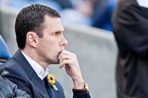 Images Dated 10th March 2012: Gus Poyet Leads Brighton & Hove Albion in Championship Clash Against Portsmouth at Amex Stadium