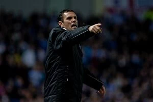 Images Dated 20th March 2012: Gus Poyet Leads Brighton & Hove Albion Against Derby County in the NPower Championship
