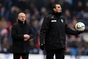 Burnley - 23-02-2013 Prints: Gus Poyet and Sean Dyche: A Moment of Tactical Clash at the Amex Stadium - Brighton & Hove Albion vs Burnley