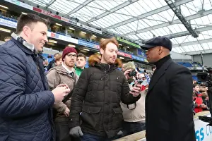 Arsenal 25JAN15 Prints: Ian Wright Engages with Brighton and Hove Albion Fans during FA Cup Clash vs Arsenal (25Jan15)
