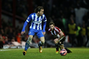 Brentford 03JAN15 Prints: Inigo Calderon in Action: Brentford vs. Brighton & Hove Albion FA Cup Clash, January 2015
