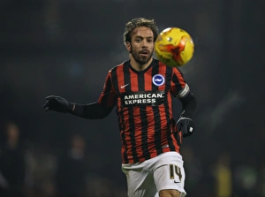 Fulham 29DEC14 Prints: Inigo Calderon in Action: Fulham vs. Brighton & Hove Albion, Craven Cottage, 2014