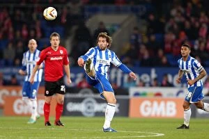 Images Dated 19th February 2013: Inigo Calderon of Brighton & Hove Albion in Action Against Cardiff City, Npower Championship
