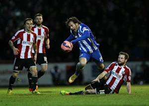 Inigo Calderon in FA Cup Action: Brentford vs. Brighton and Hove Albion (03JAN15)