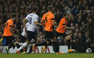 Tottenham Hotspur 29OCT14 Prints: Inigo Calderon Faces Off Against Tottenham in Capital One Cup Showdown