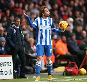 Charlton Athletic 10JAN15 Prints: Inigo Calderon: Intense Moment at The Valley - Charlton Athletic vs