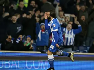 Leeds United 24FEB15 Prints: Inigo Calderon's Goal: Brighton & Hove Albion Takes 2-0 Lead Over Leeds United