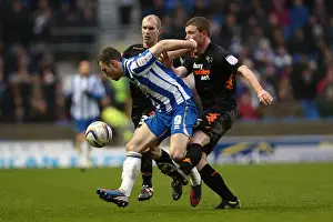Derby County - 12-01-2013 Prints: Intense Battle for Possession: Ashley Barnes vs Derby County (Brighton & Hove Albion vs Derby County)