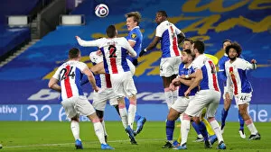 Images Dated 22nd February 2021: Intense Clash: Brighton & Hove Albion vs. Crystal Palace (Premier League, 22FEB21)