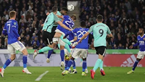 Images Dated 27th October 2021: Intense Clash: Leicester City vs. Brighton & Hove Albion in Carabao Cup at King Power Stadium
