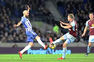 Burnley 16DEC17 Prints: Intense Face-off: Bruno vs. Arfield in Brighton & Hove Albion vs
