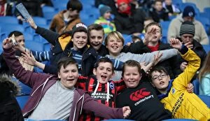 Images Dated 21st February 2015: Intense Fan Rivalry: Brighton and Hove Albion vs Birmingham City (21 February 2015)