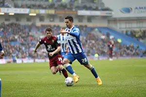 Norwich City 03APR15 Prints: Intense Moment: Beram Kayal Focuses Amidst Championship Clash Between Brighton & Norwich