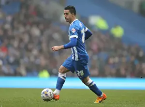 Norwich City 03APR15 Prints: Intense Moment: Beram Kayal Focuses in Brighton & Hove Albion vs Norwich City Championship Clash