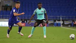 Cardiff City Prints: Intense Moment: Cardiff City vs Brighton and Hove Albion in Carabao Cup Clash (24th August 2021)