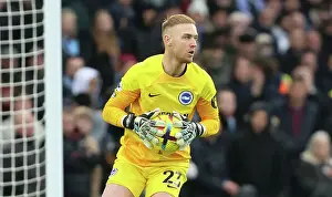 West Ham United 04MAR23 Prints: Intense Moment: Jason Steele's Focus in the 2022/23 Brighton & Hove Albion vs
