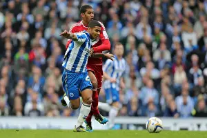 Middlesbrough - 20-10-2012 Prints: Intense Moment: Liam Bridcutt Fights for Possession against Middlesbrough