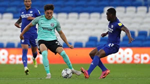 Images Dated 24th August 2021: Intense Rivalry: Cardiff City vs. Brighton and Hove Albion in the 2021-22 Carabao Cup