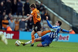 Wolves - 10-11-2012 Prints: Intense Rivalry: Lewis Dunk vs. Kevin Doyle - Championship Showdown, 2012