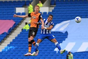 Images Dated 12th September 2015: Intense Rivalry: Liam Rosenior and Sam Clucas Battle for the Ball in Brighton & Hove Albion vs