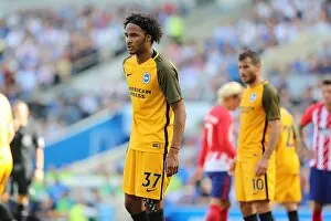 Images Dated 6th August 2017: Isaiah Brown in Action: Brighton & Hove Albion vs Atletico de Madrid (August 6, 2017)